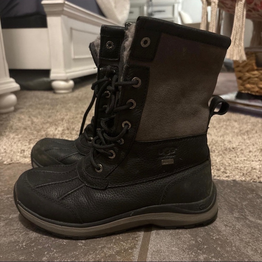 UGG Black and Brown Leather Boots